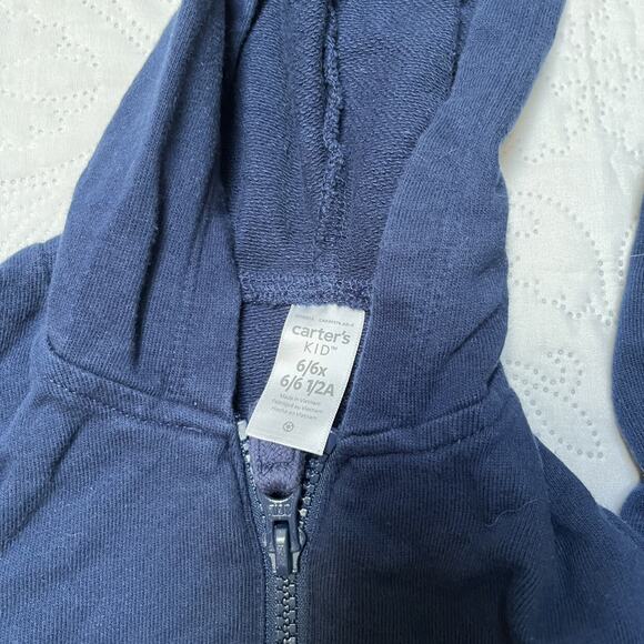 Carter's Full Zip Hoodie Sweatshirt Size 6 - Picture 4 of 5